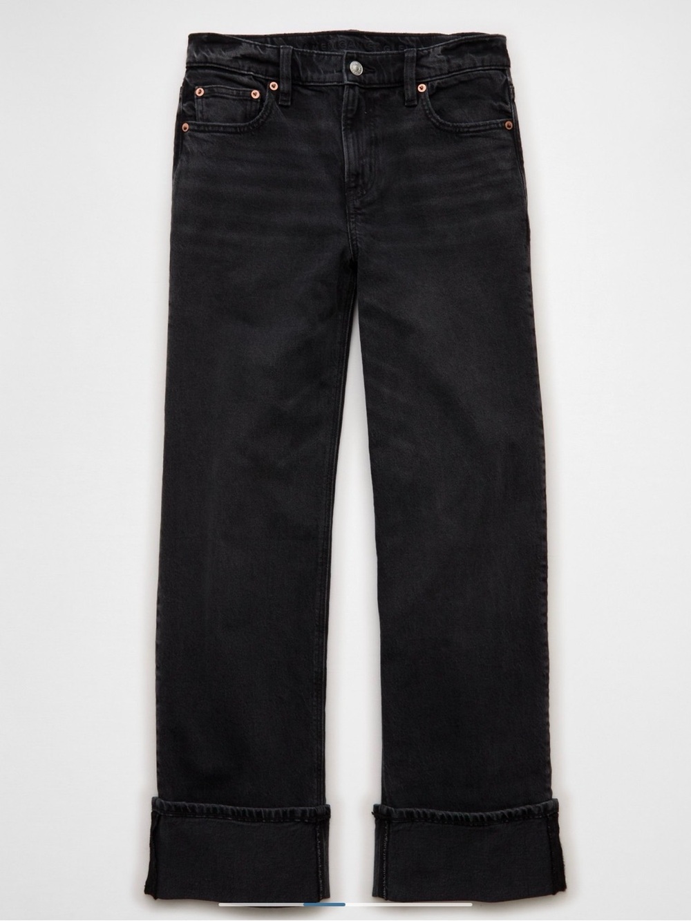 American Eagle Outfitters Black Relaxed Straight Jeans